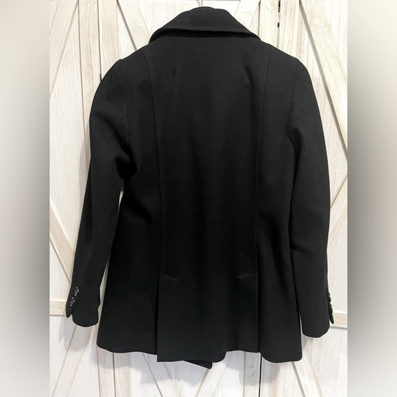 J. Crew Black Wool‎ Blend Overcoat Pea Coat Size S - Picture 2 of 9